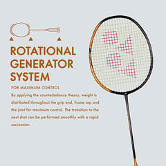 YONEX Graphite Badminton Racquet Smash (Black Clear Orange , G4, 73 Grams, 28 lbs Tension) Black Clear Orange