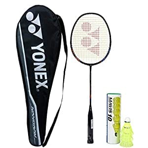 Yonex Professional Best Badminton Combo (Nanoray Light 18i Full Graphite Racquet, Black + Mavis 10 Nylon Shuttlecock, Pack of 6)
