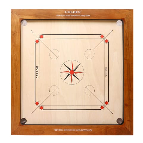 KD Golden Carrom Board Champion Antique Indoor Board Game Approved by Carrom Federation of India & Maharashtra Carrom Association