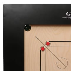 KD Golden Carrom Board Game Board Jumbo Ply Wood Board with Coin, Striker & Cover, AICF Approved