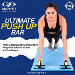 Cougar Push up stand, Pushup bar stand, Steel Constructed Anti Skid Nickle Push-up Bar for Men/Women
