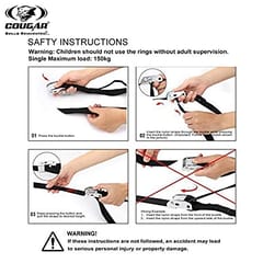 COUGAR Suspension Gymnastic Rings, Olympic Gym Rings with Heavy Duty Adjustable Straps for Gym, Cross Training, Strength Training, Pull Ups and Dips for Men/Women