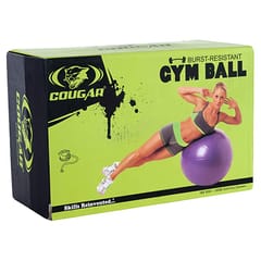 Cougar Anti Burst Gym Ball/ Swiss Birthing Stability Ball for Workout & Fitness/ Yoga Ball with Foot Pump for Men/Women, 85-cm