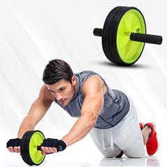 Cougar Dual Wide Ab Roller Wheel for Abs Workouts /Home Gym Abdominal Exercise/Core Workouts for Men and Women (Yellow Roller)