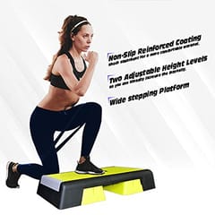 Cougar Extreme Aerobic Stepper for Home and Gym Exercise Fitness Stepper, 2 Level Adjustable Height Aerobics Stepper Exercise Platform for Indoor and Outdoor Workouts