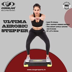 Cougar Extreme Aerobic Stepper for Home and Gym Exercise Fitness Stepper, 2 Level Adjustable Height Aerobics Stepper Exercise Platform for Indoor and Outdoor Workouts