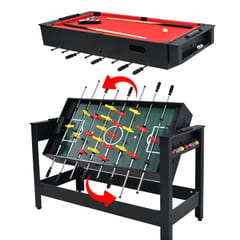 WMX Foosball Table and Pool Table 2 & 1 Versatile Game Table for Indoor Home Use Multicolor 48 x 24 x 33 Inch