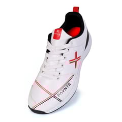 PAYNTR CRICKET SHOES  X RUBBER STUD - WHITE & BLACK