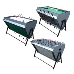 WMX 3 in 1 - Mutli Game Indoor House Game Table Foosball Air Hockey Pool Table forKids & Adult- Wmg50251, Assorted