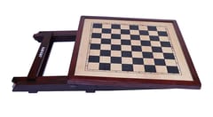 WMX Aarkay Chess Table Wooden Handmade Chess Full Size Table Chess Set with Folding Game Board | Home, Office, Travelling and Gift Uses