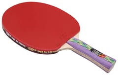 GKI Euro V Wooden Table Tennis Racquet (Multicolor)