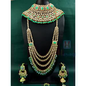 Kundan Bridal Jewellery In Pastel Green Beads