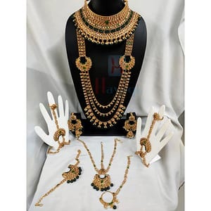 LCT Stones Decorated Green Beads Dulhan Set