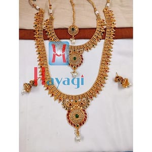 Bridal Necklace Set in Antique Finish Peacock Design