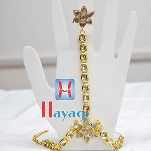 Bracelet with Finger Ring Pair Hath Phool Panja