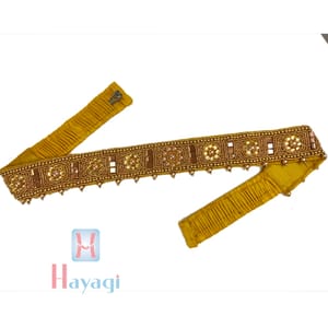 Fabric Kamarband- Golden Embroidery Kamarpatta