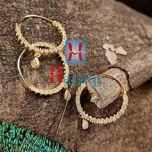 South Nose Ring (Pierced) Round Shape White AD Stones