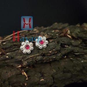 Oxidized Silver Flower Design Tops