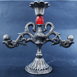 Metal Candle Stand in Silver Finish Gifting Item