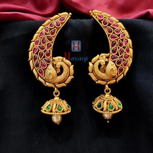 Peacock Design Ear Cuff  Kemp Stone