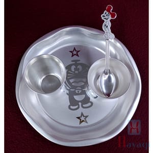 Silver Plated Baby Dinner Sets, Plate & Spoon for Baby