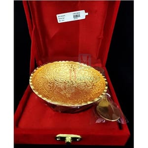 Silver Gold Plated Decorative Spoon and Bowl Set for Diwali Gift