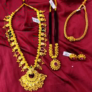 Golden Heavy Look Maharashtrian Jewellery Combo