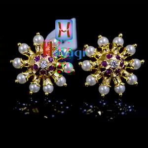 Thushi Tops Earrings Moti Design Maharashtrian