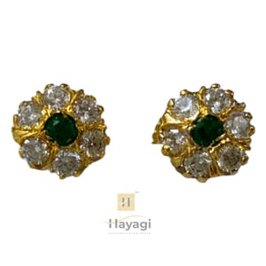Flower Design Studs/Ear Tops Delicate Stones Studded