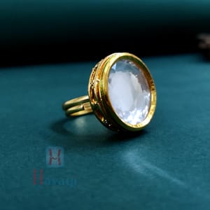 Kundan Finger Ring In Round Design