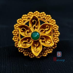 Flower Design Finger Ring In Matte Finish