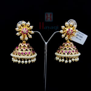 Microplated Pearl Heavy Jhumki/Jhumka