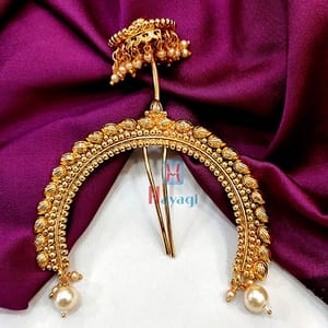 High Gold Plated Hair Bun Pins/Khopa In Circular Shape