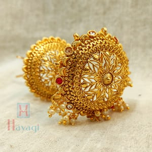 Golden Khopa Pin For Bun Hairstyle