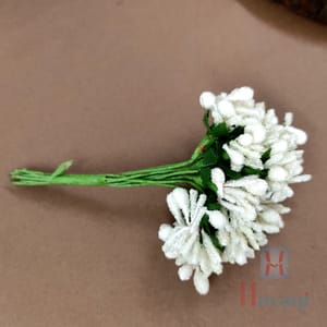 White Hair Juda Pin Floral Hair Bun Pin