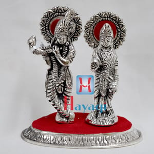 Radha Krishna Statue In Silver Polish Online