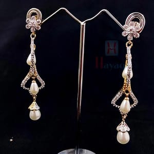 Dangling Earrings In American Diamond Stone Studded