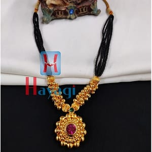 Black Beads Mangalsutra Saaj Pendant_Hayagi(Pune)
