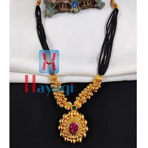 Black Beads Mangalsutra Saaj Pendant_Hayagi(Pune)
