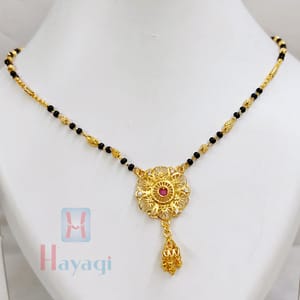 Single Line Mangalsutra In Golden Tone