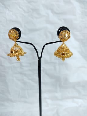 Golden Jhumki- South Indian Jhumki Light Weight