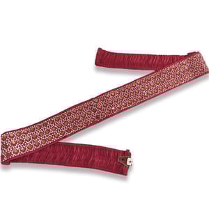 Embroidery Waistbelt/Kamarpatta In Red Fabric