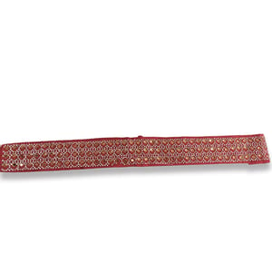 Embroidery Waistbelt/Kamarpatta In Red Fabric