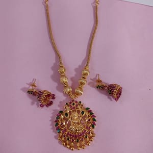 Golden Temple Pendant Set Real Gold Resembelling