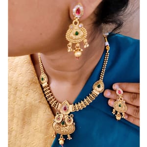Rajwadi Short Necklace Designer Neckpiece Traditional Wear