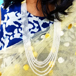 Crystal Mala- Transparent White Crystal Beads