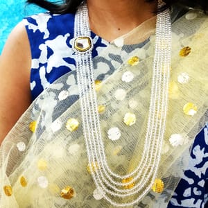 Long Crystal Mala- White Transparent Beads Mala