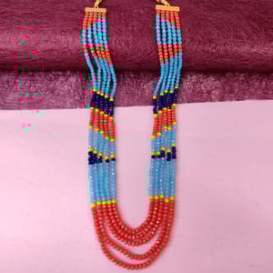 Five String Crystal Mala- Multicolor Crystal Beaded