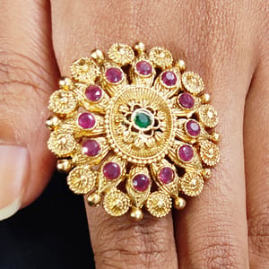Rajwadi Polish Designer Finger Ring For Wedding Wear