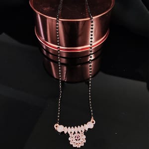 Rosegold Pendant  Single Line Mid length Mangalsutra
